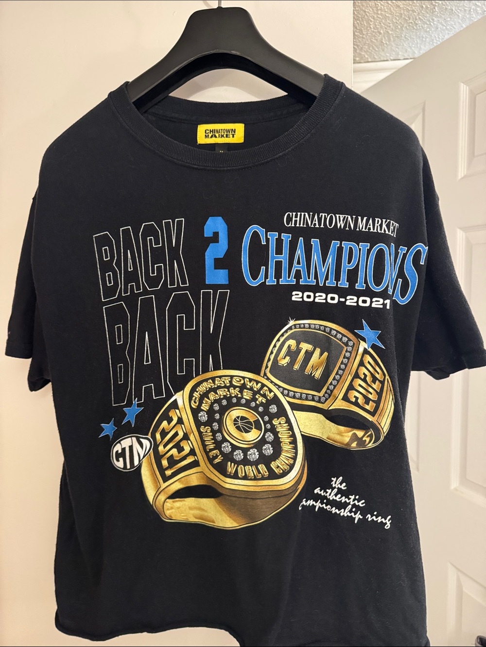 Chinatown Market Black "Back 2 Champions" Long Sleeve Tee